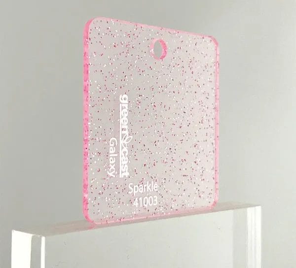 Plexiglass Pink Glitter Sparkle 41003-1